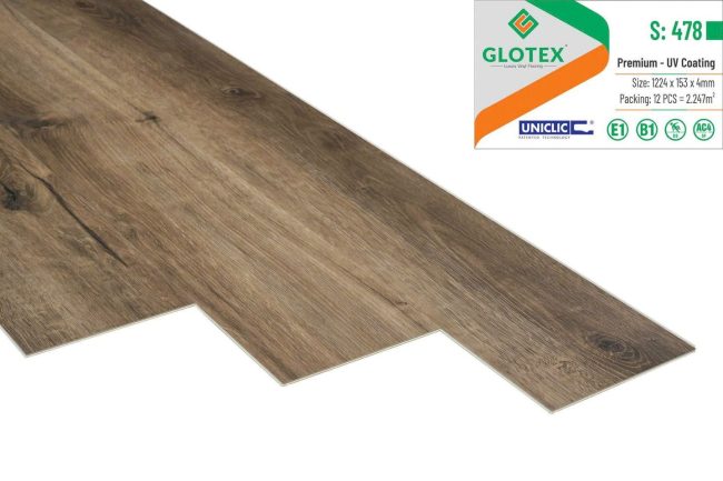 Sàn nhựa hèm khóa glotex S478